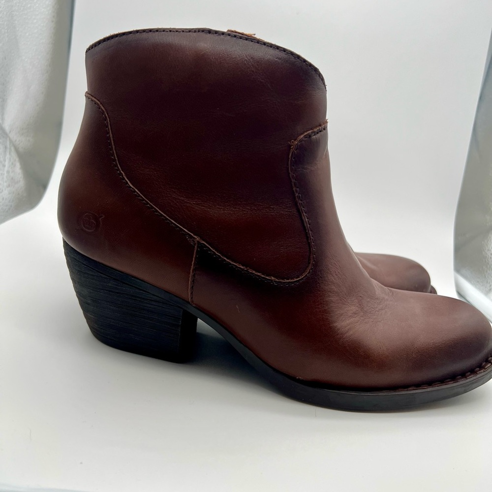Born Womens Brown Leather Ankle Booties Western F52606‎ Size 9.5M
